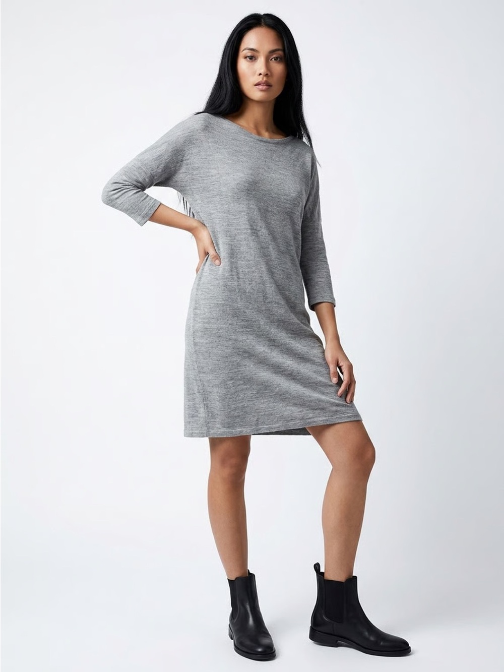 PATAGONIA | Heather Gray Wool Knit Dress Sz XL